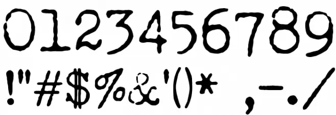LUCKY TYPEWRITER Font OTHER CHARS