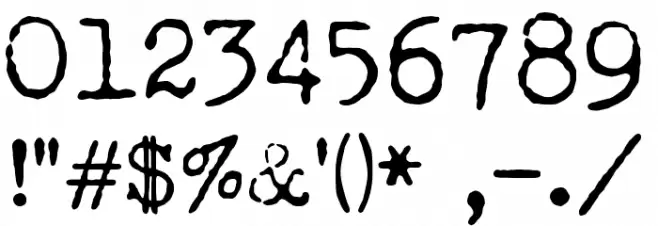 LUCKY TYPEWRITER Font OTHER CHARS