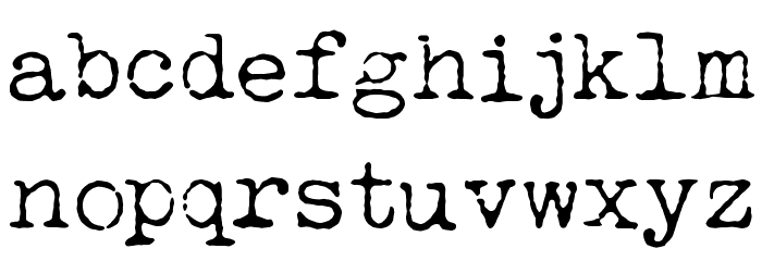 LUCKY TYPEWRITER Font LOWERCASE