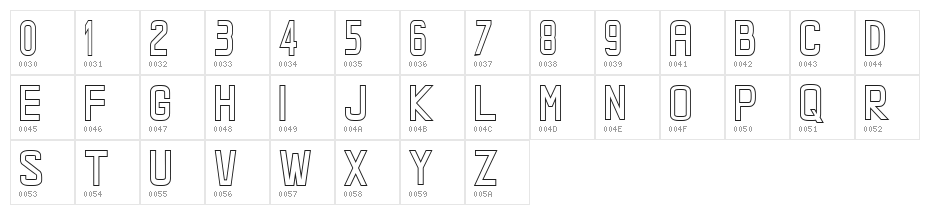 LUMOS THIN Character Map