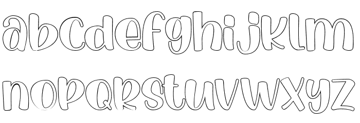 Luar Galaxy Outline Font LOWERCASE