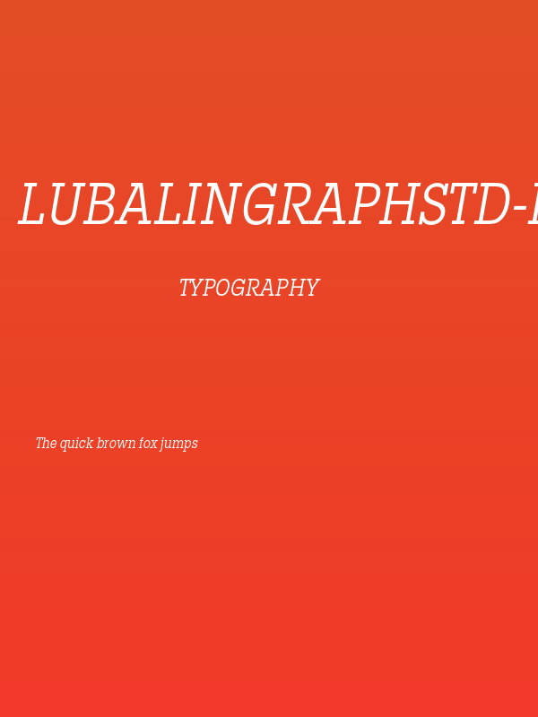 LubalinGraphStd-BookCondObl Poster