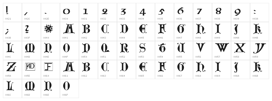 Lubeck Character Map