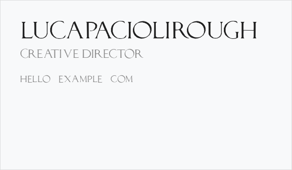 LucaPacioliRough Business Card