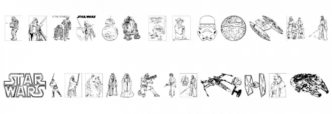 Lucas characters خط أحرف صغيرة