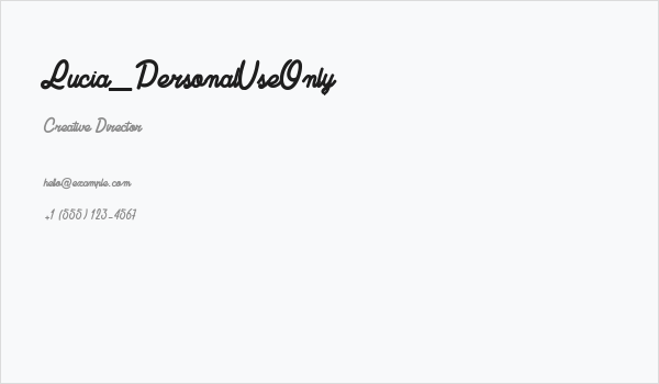 Lucia_PersonalUseOnly Business Card