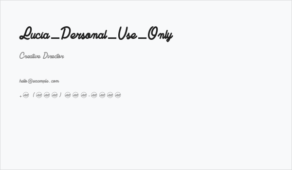 Lucia_Personal_Use_Only Business Card