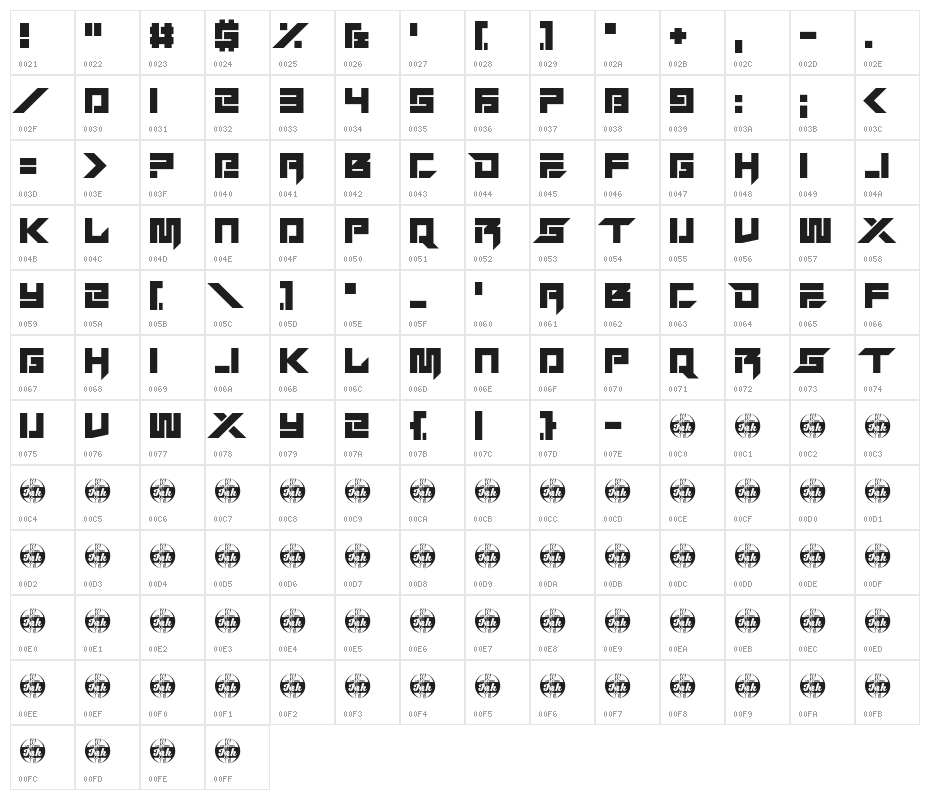 Lucid Streams Laminar Character Map