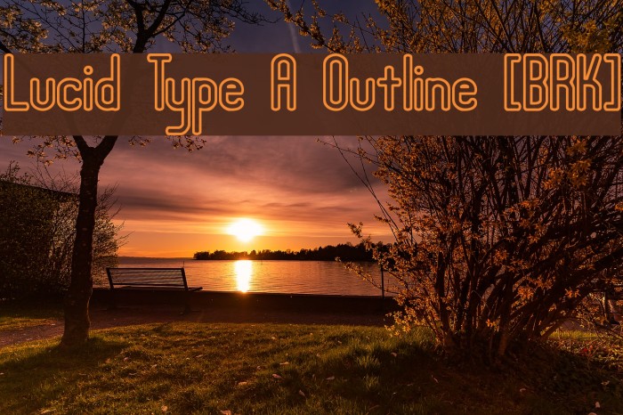 Lucid Type A Outline [BRK] Шрифта examples
