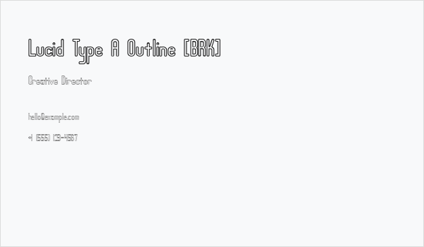 Lucid Type A Outline [BRK] Business Card