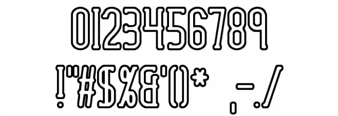 Lucid Type B Outline BRK Font Alte caractere