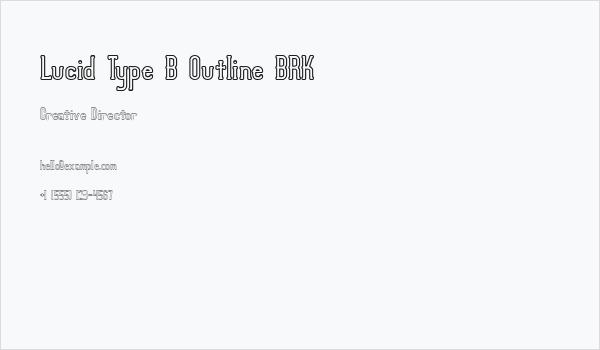 Lucid Type B Outline BRK Business Card