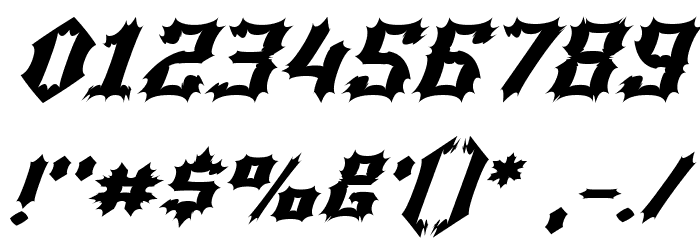 Luciferius Italic Font OTHER CHARS