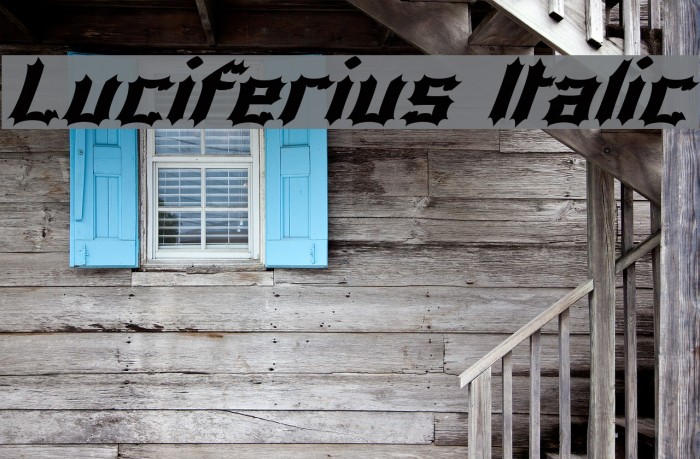 Luciferius Italic Font examples