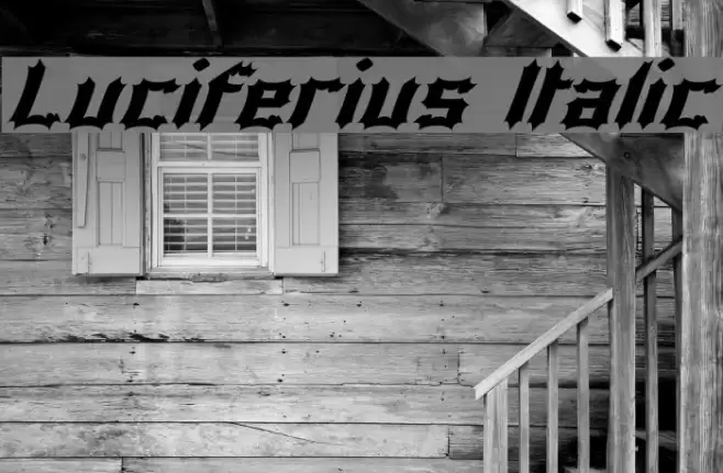 Luciferius Italic خط examples