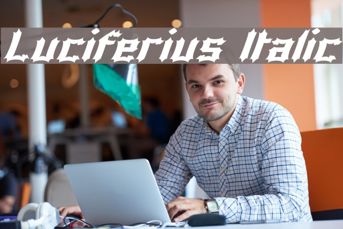Luciferius Italic Font examples