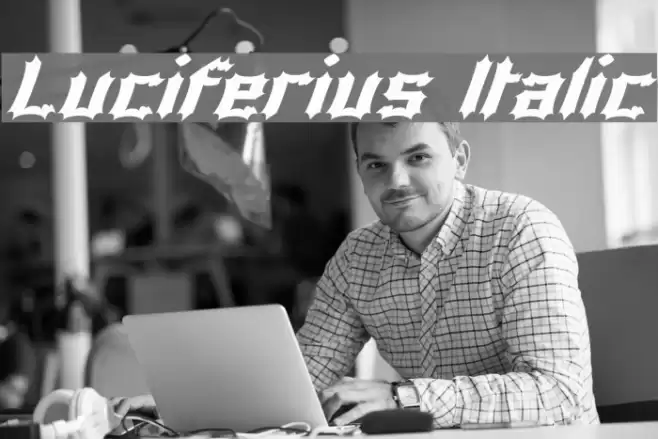 Luciferius Italic خط examples