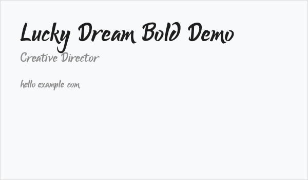 Lucky Dream Bold Demo Business Card