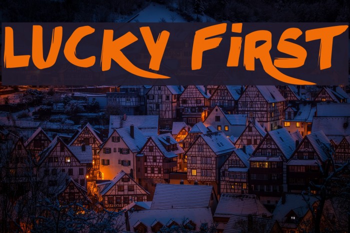 Lucky First Font examples