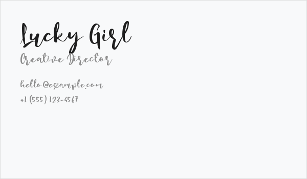 Lucky Girl Business Card