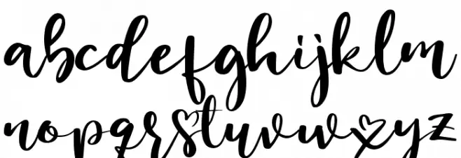 Lucky Girl フォント 小文字