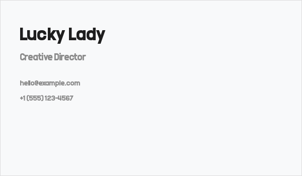 Lucky Lady Business Card