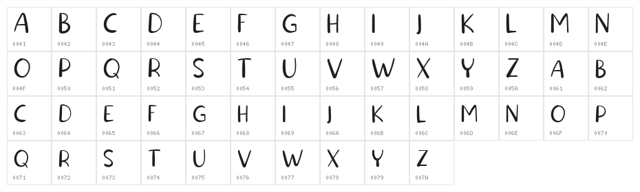 Lucky Smith Sans Serif FREE Character Map