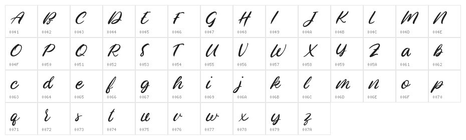 Lucky Smith Script FREE Character Map