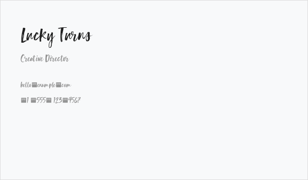 Lucky Turns Business Card