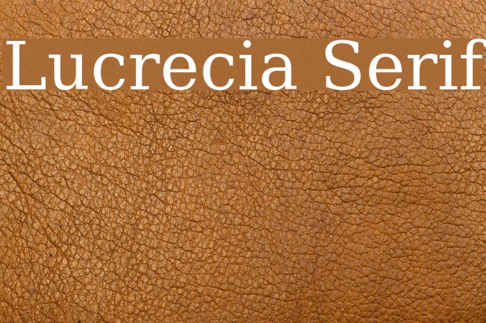 Lucrecia Serif Font examples