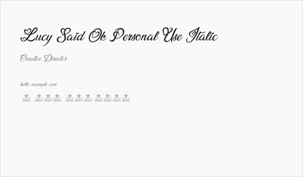 Lucy Said Ok Personal Use Italic Business Card