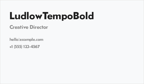 LudlowTempoBold Business Card