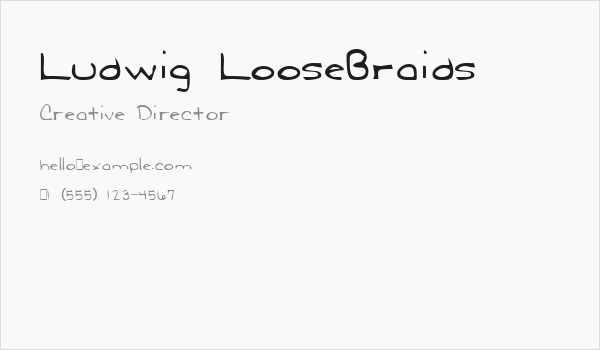 Ludwig LooseBraids Business Card
