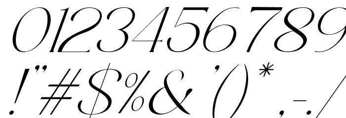 Luimp Light Italic Font OTHER CHARS