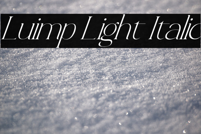 Luimp Light Italic Example 1