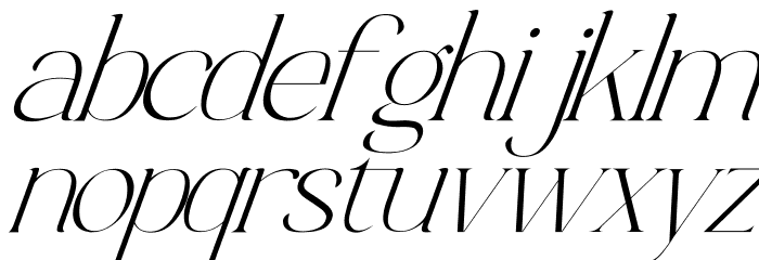 Luimp Light Italic Font LOWERCASE