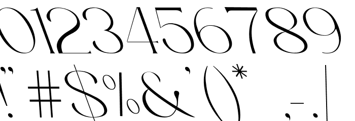 Luimp Light Oblique Font OTHER CHARS