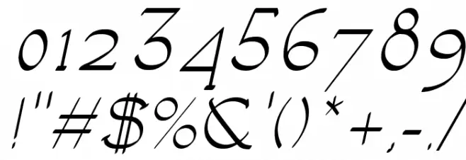 Luisa Italic Font OTHER CHARS