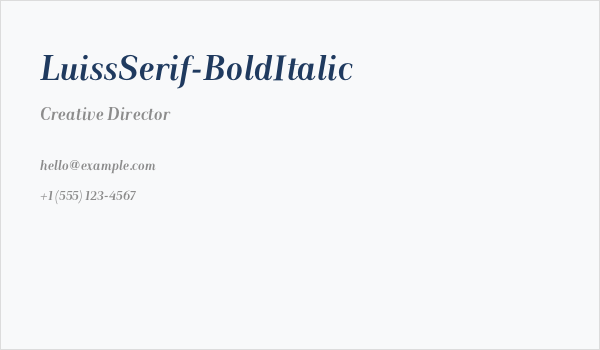 LuissSerif-BoldItalic Business Card