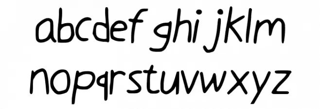 Luki_s_Handwrited_Font Schriftart Kleinbuchstaben