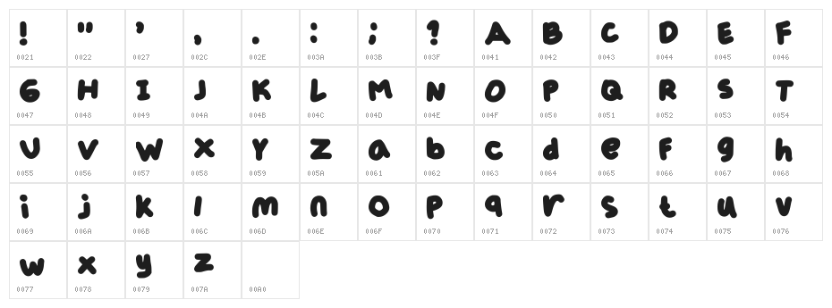 Lullabiest By Httpsgoth Regular Character Map