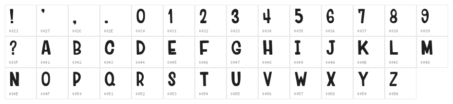 Lumberjack Regular Character Map