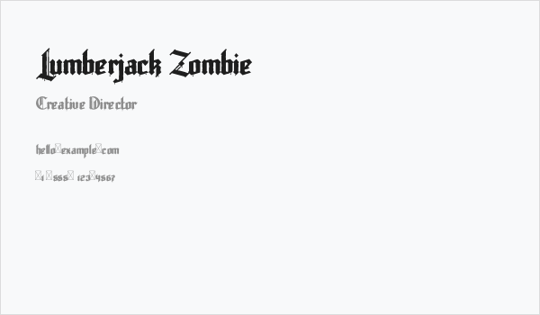 Lumberjack Zombie Business Card