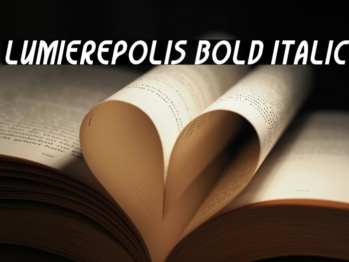 Lumierepolis Bold Italic Font examples