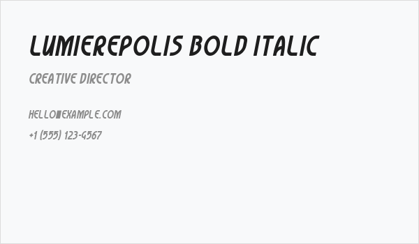 Lumierepolis Bold Italic Business Card