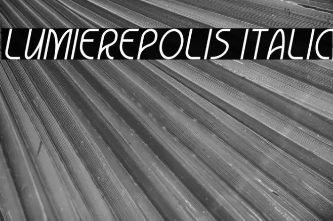 Lumierepolis Italic Caratteri examples