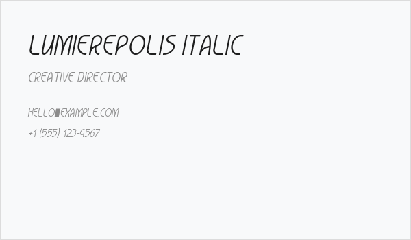 Lumierepolis Italic Business Card