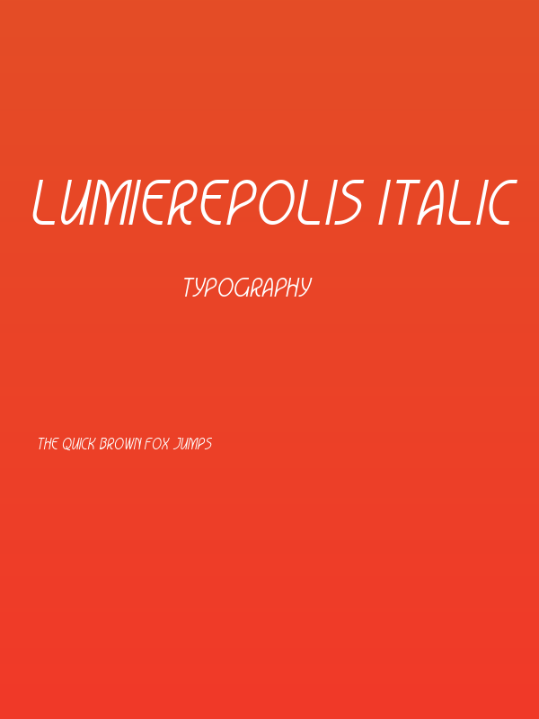 Lumierepolis Italic Poster