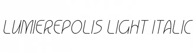 Lumierepolis Light Italic Font