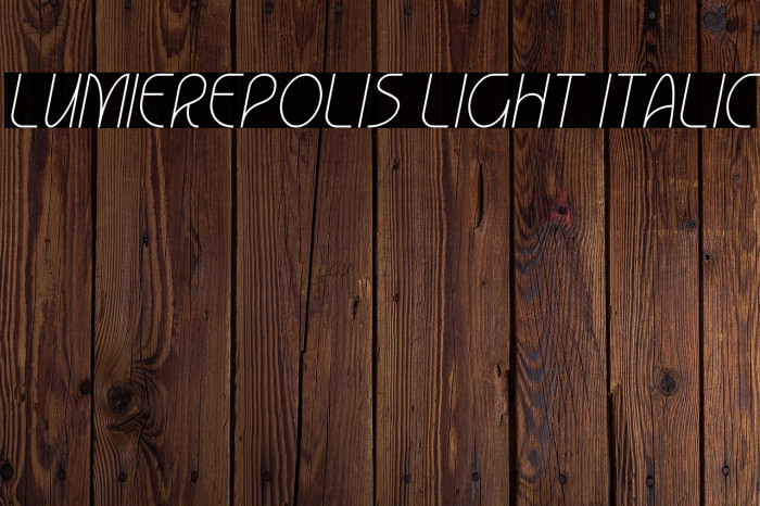 Lumierepolis Light Italic Font examples